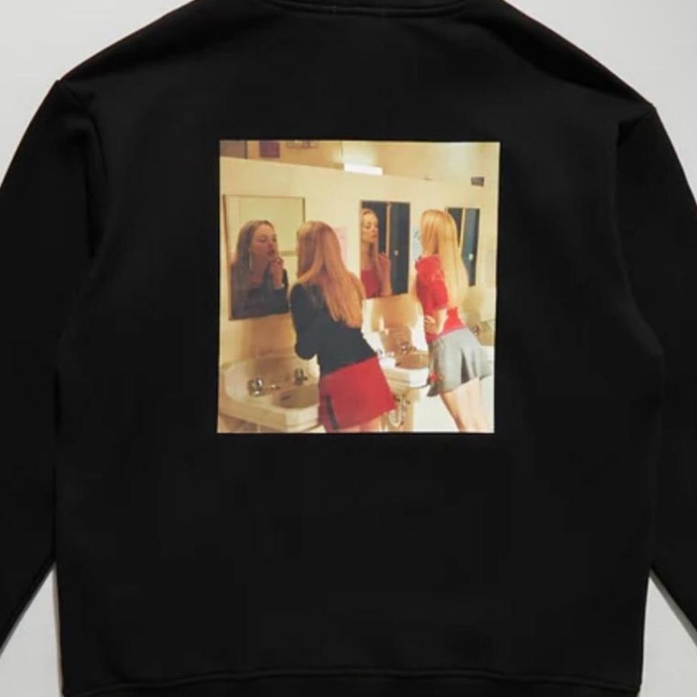 Black Hoodie with Mirror Print